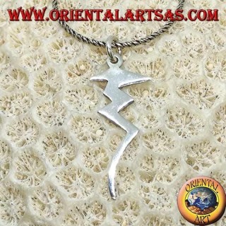 Lightning silver pendant, symbol of power and danger
