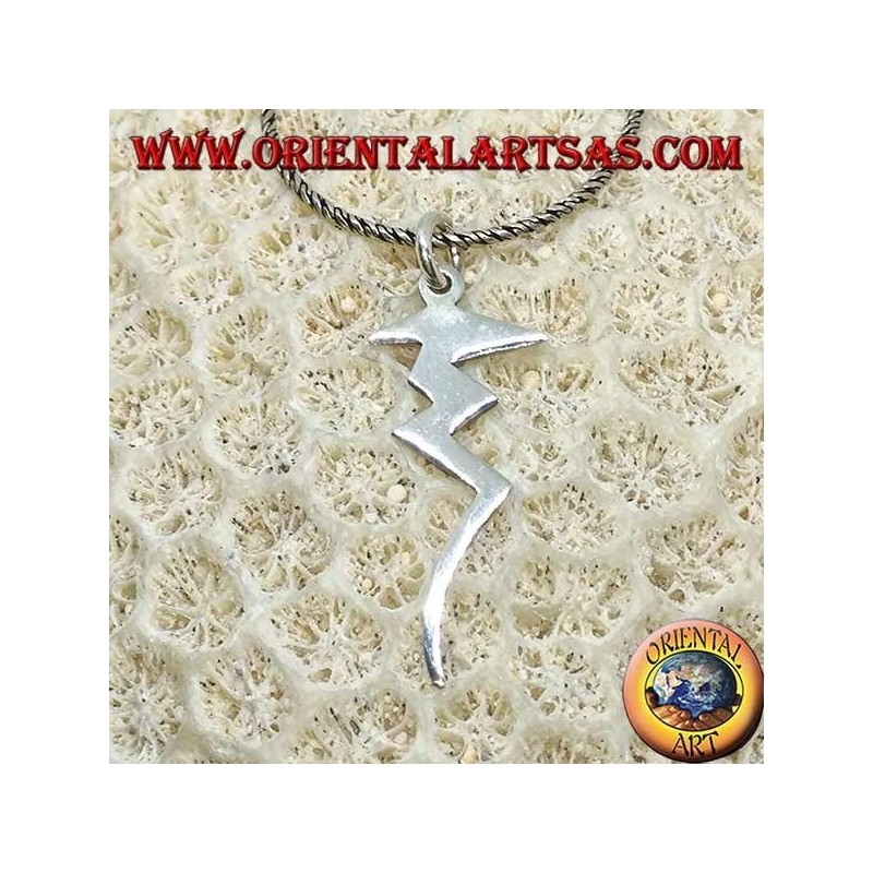 Lightning silver pendant, symbol of power and danger