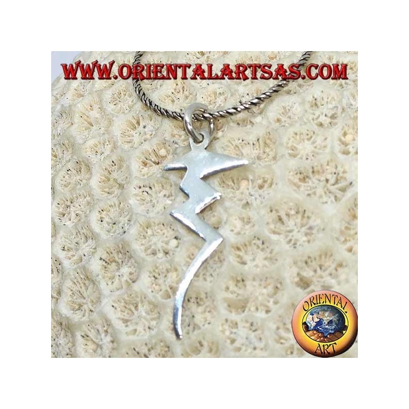 Lightning silver pendant, symbol of power and danger