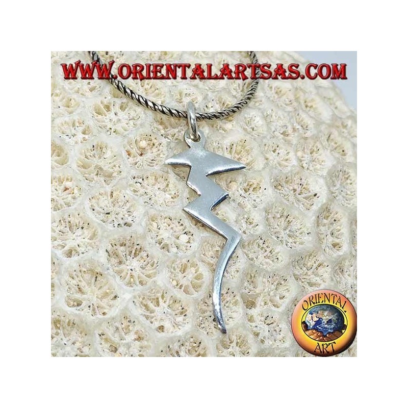 Pendentif éclair en argent, symbole du pouvoir et du danger