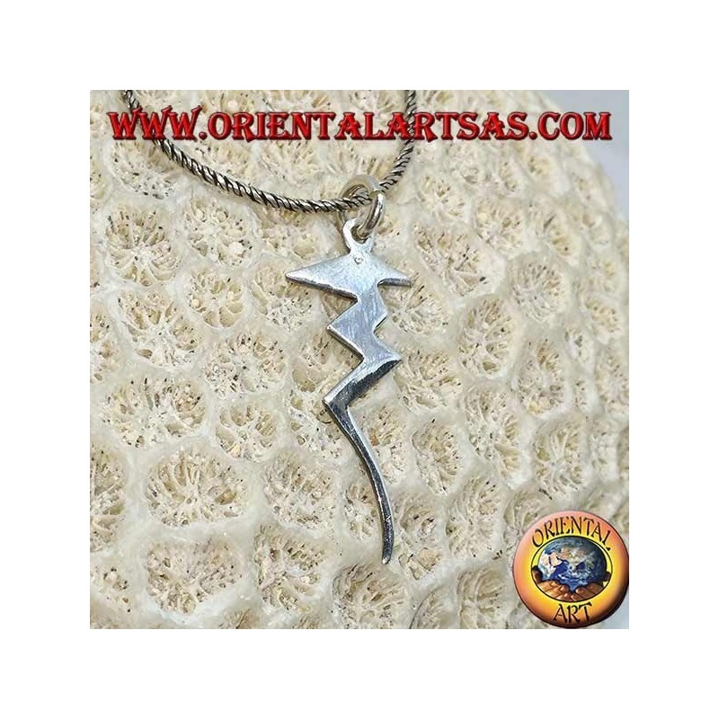 Pendentif éclair en argent, symbole du pouvoir et du danger