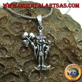 Silver pendant brings luck to the gnome with the clover