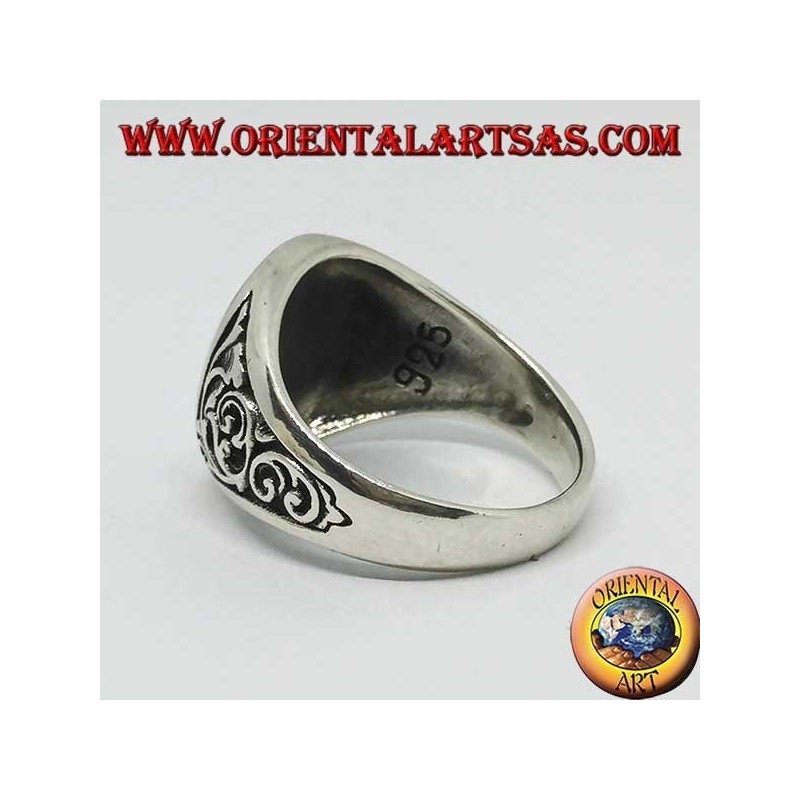 anillo de plata, símbolo Mason brújula equipo y el cráneo