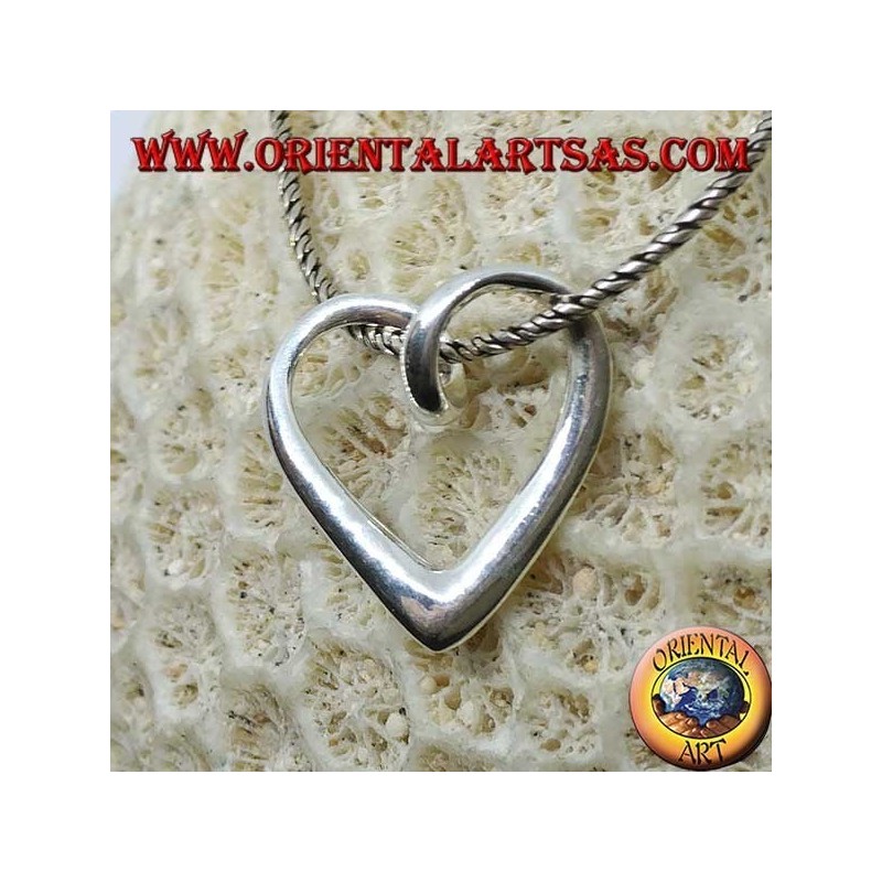 Ciondolo in argento profilo di cuore attorcigliato