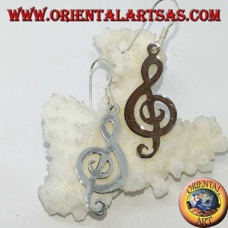 Silber Violinschlüssel Ohrringe