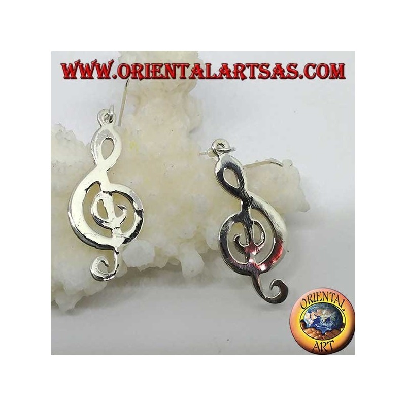 Silber Violinschlüssel Ohrringe