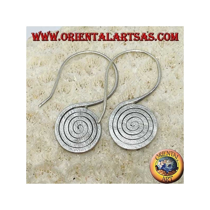 Orecchini in argento a spirale schiacciata ad uncino fatto a mano Karen