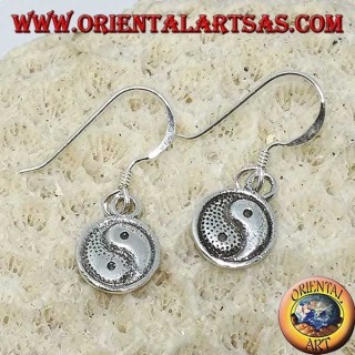 Yin yang earring in silver double-sided pendant, The Taijitu (T'ai Chi T'u)