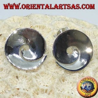 Boucles d'oreilles à lobes spirales concaves en argent