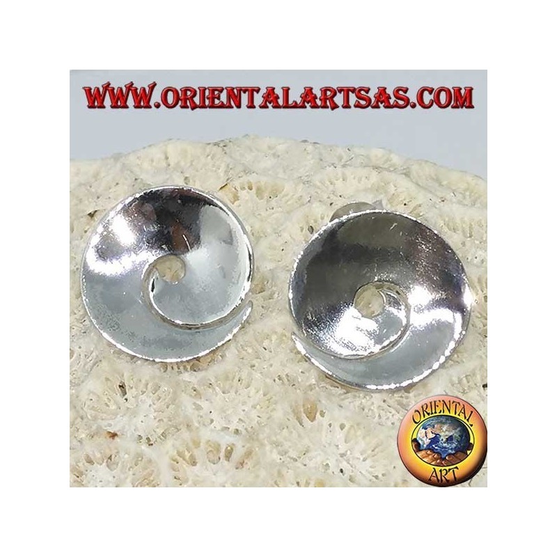 Boucles d'oreilles à lobes spirales concaves en argent