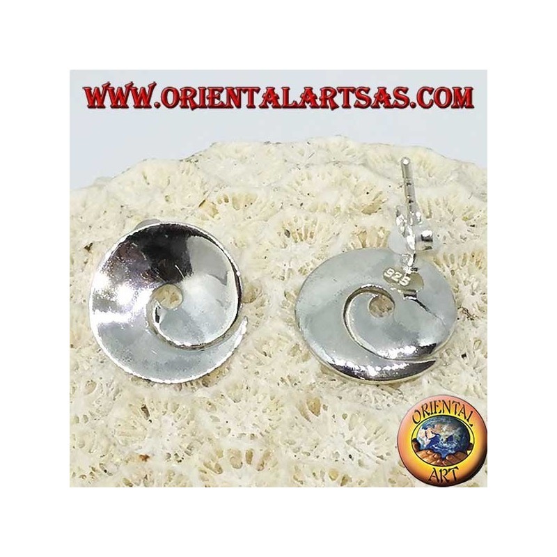 Boucles d'oreilles à lobes spirales concaves en argent