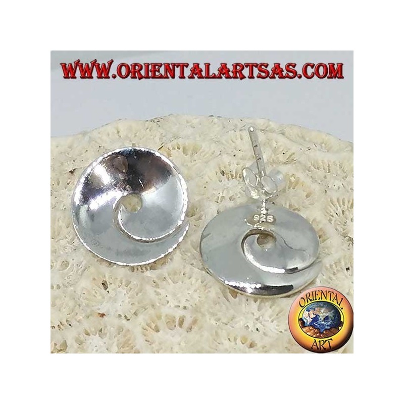Pendientes de plata lóbulo espiral cóncavo