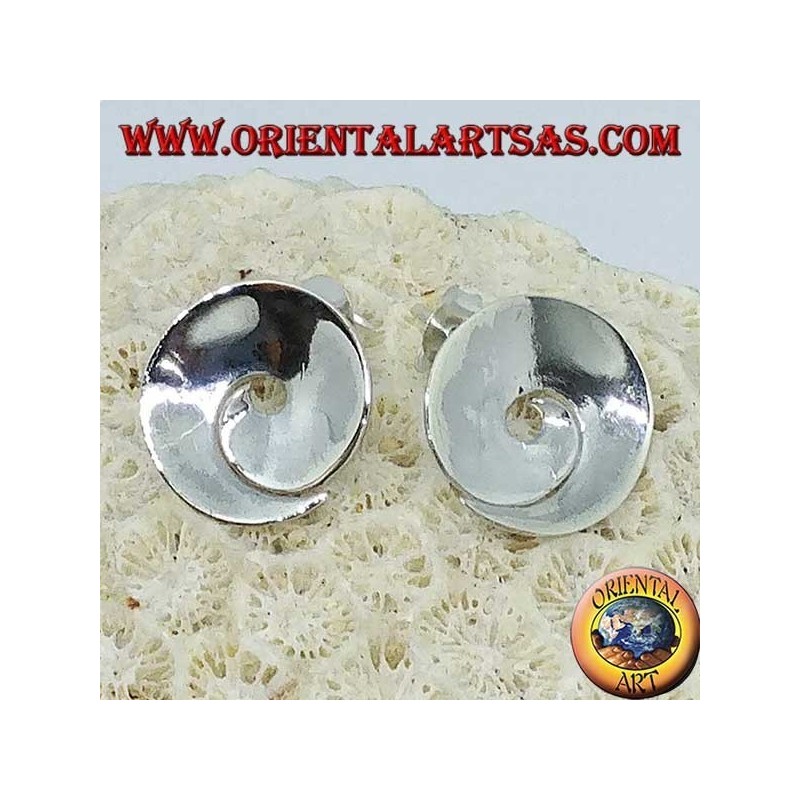 Pendientes de plata lóbulo espiral cóncavo