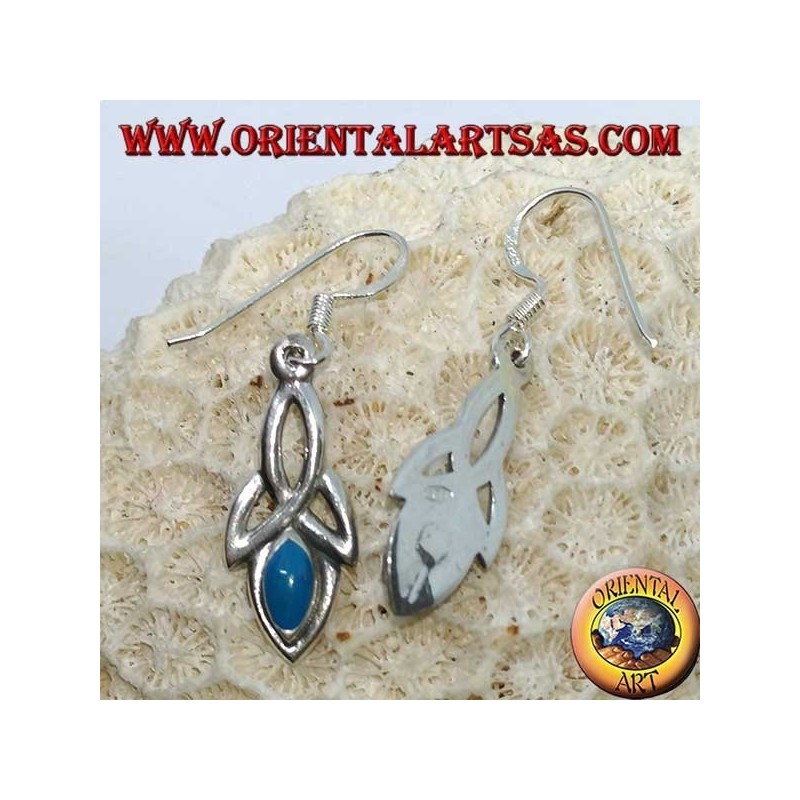 Silver earrings with tyrone knot and turquoise paste