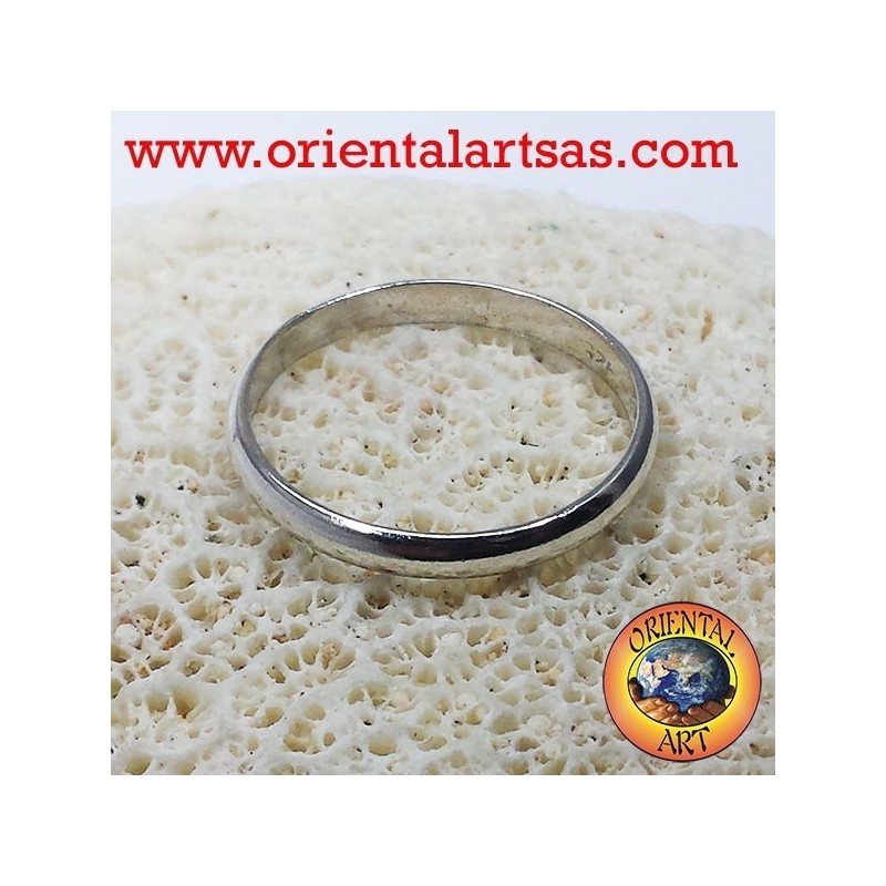 fedina in argento 3 millimetri ferma anello 