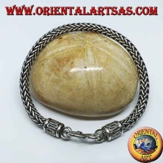 Bracciale in argento a intreccio snake, sezione tonda