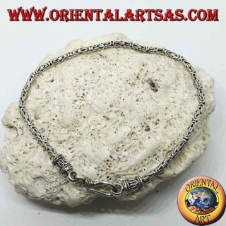 Borobudur silver bracelet, 2.5mm Byzantine link