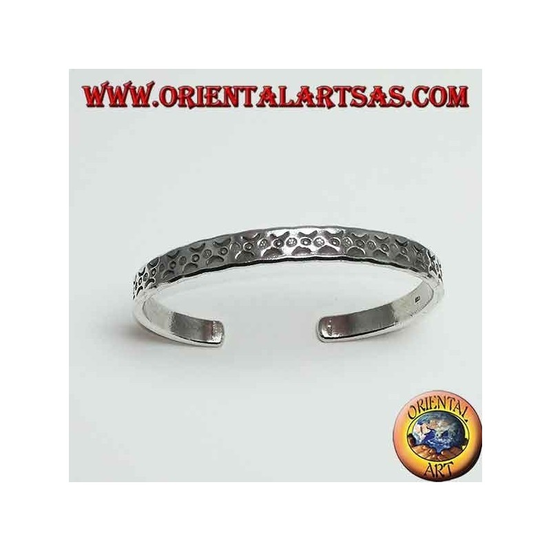 Bracelet rigide en argent, avec des incisions de lunes artificielles