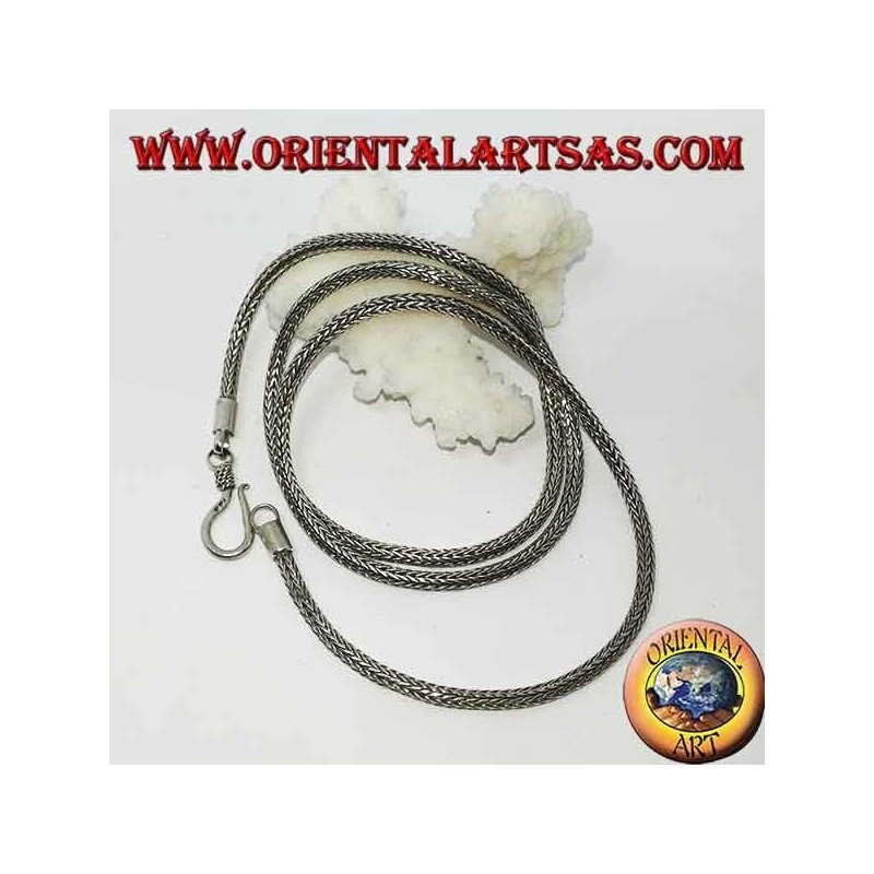 Collana  in argento, maglia snake sezione tonda da cm. 50 * mm. 2,5