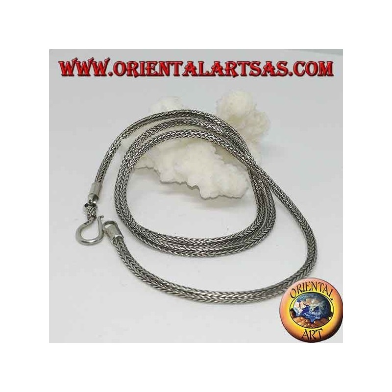 Silver necklace, snake link round section cm. 50 * mm. 2.5