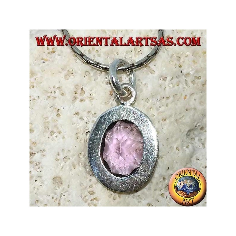 Ciondolo in argento con splendida Ametista naturale a montatura semplice