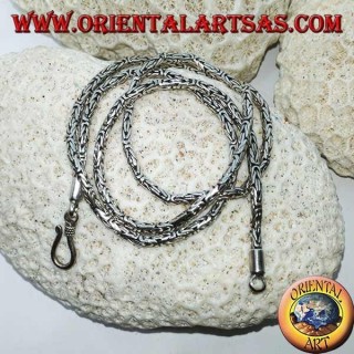 Silver necklace, BOROBUDUR snake, Byzantine mesh (40 cm * 2.5 mm)