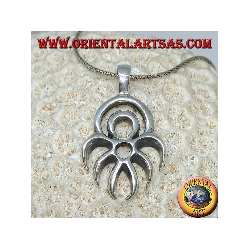 Ciondolo in argento simbolo Maori di protezione difesa 