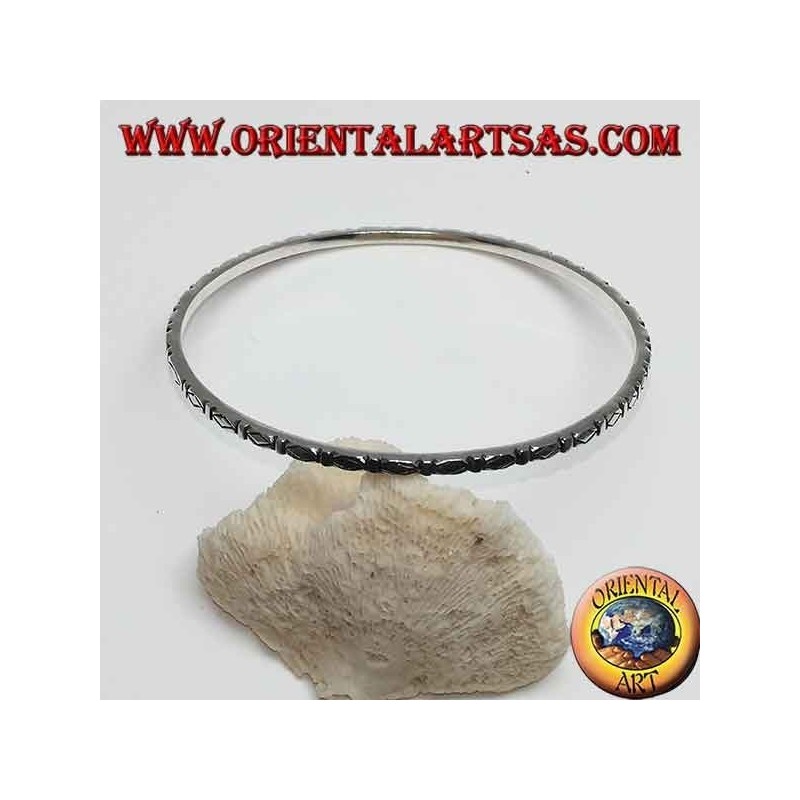 Bracelet en argent, avec losanges sculptés