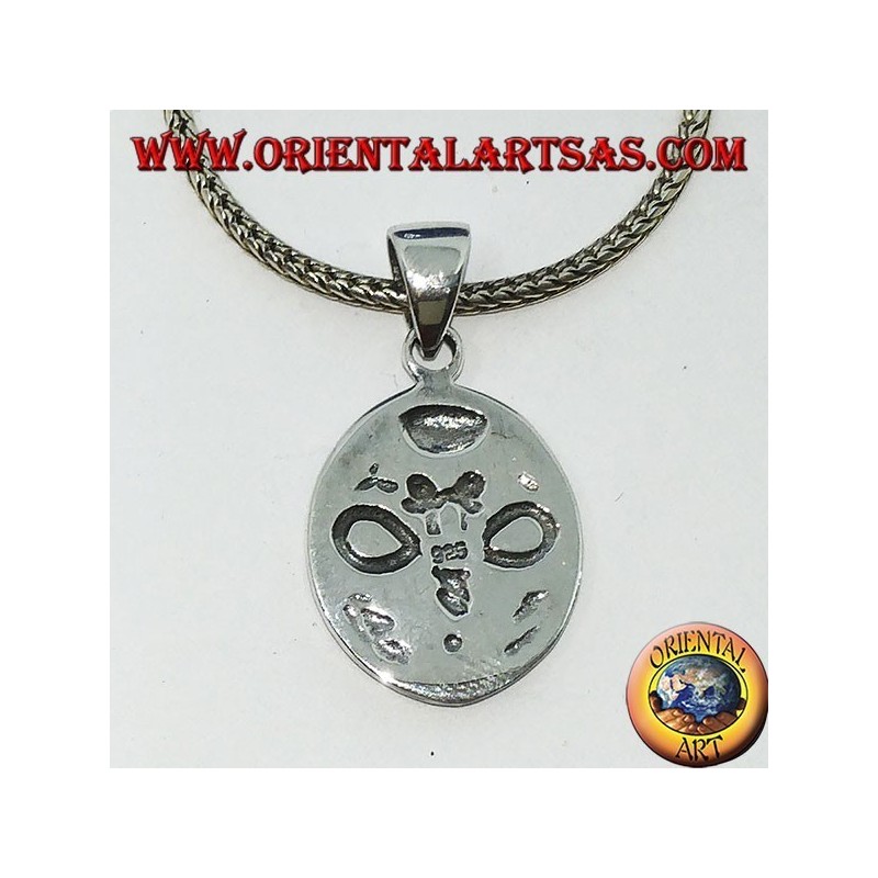 Medalla colgante de plata del caduceo de Hermes en bajo perfil