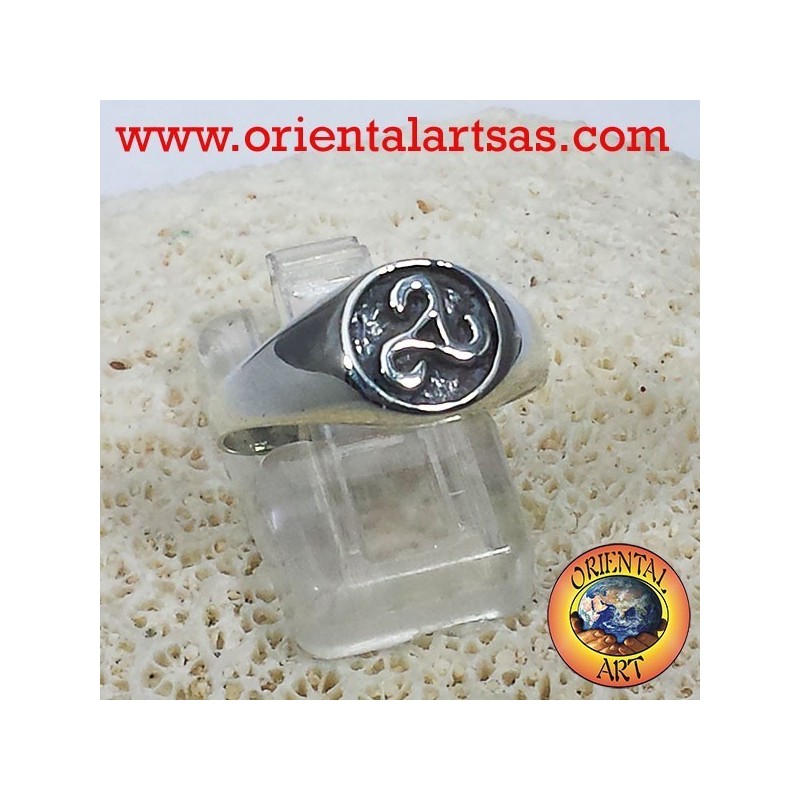 anello sigillo  triskele in argento