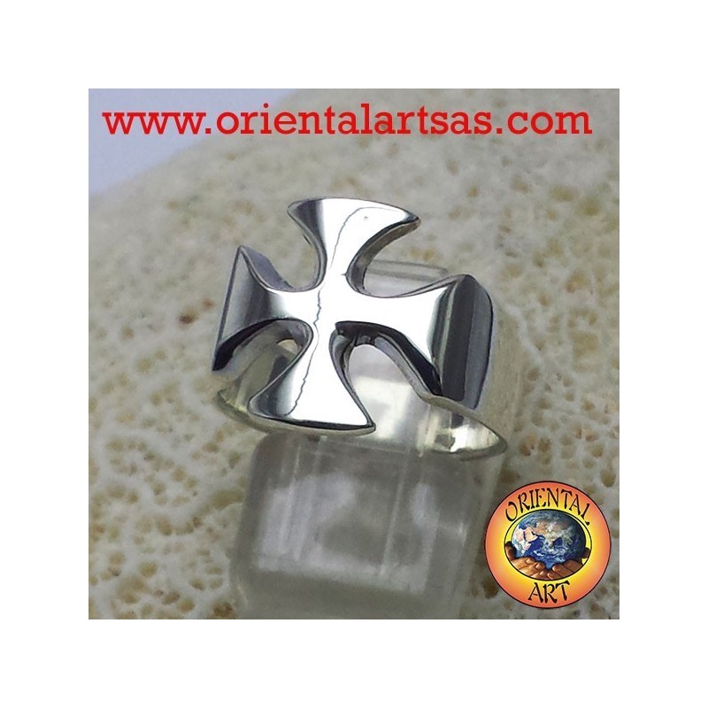 Anello croce dei cavalieri dei templari in argento