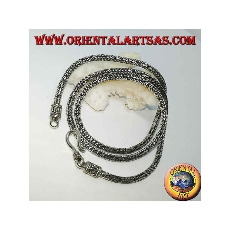 Collier en argent, lien serpent section ronde cm. 50 * mm.  3