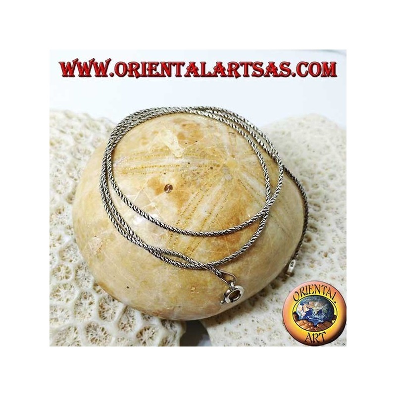 Collier en argent, serpent torsadé de 45 cm