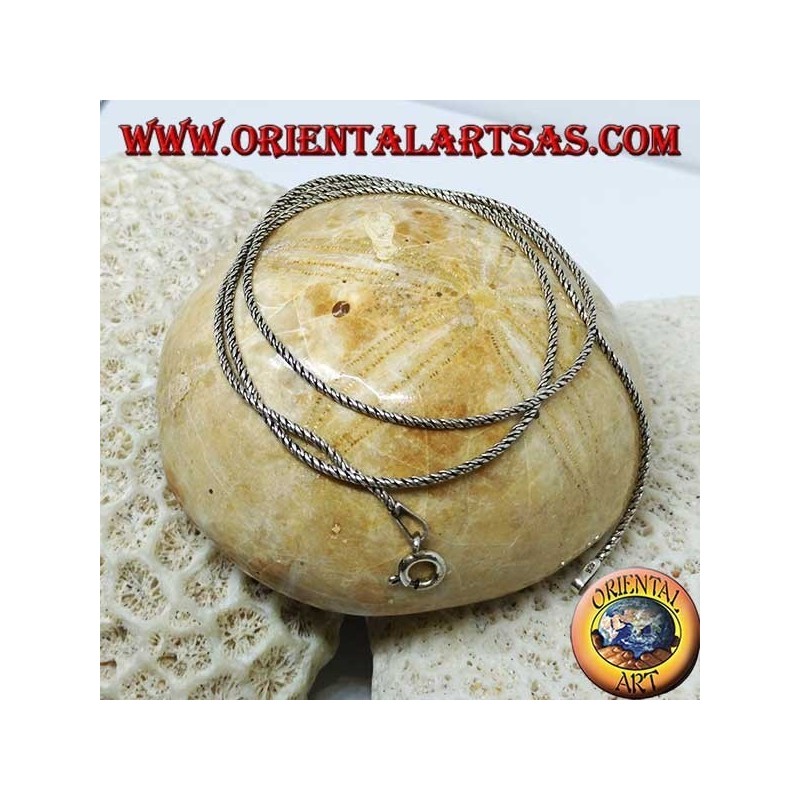 Collar de plata, serpiente retorcida de 45 cm.