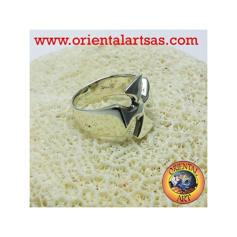 Anello croce dei cavalieri dei templari in argento
