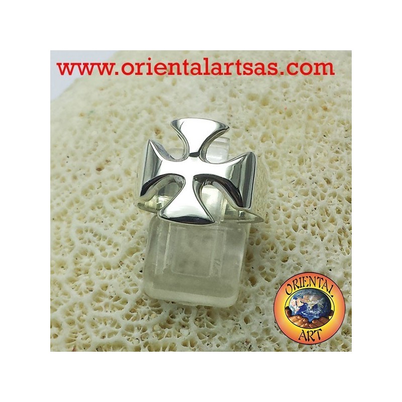 Anello croce dei cavalieri dei templari in argento