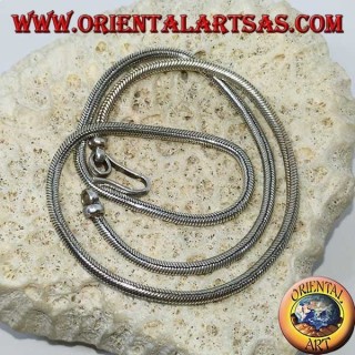 Silver necklace, Indian snake length 45 cm thickness mm. 2.8