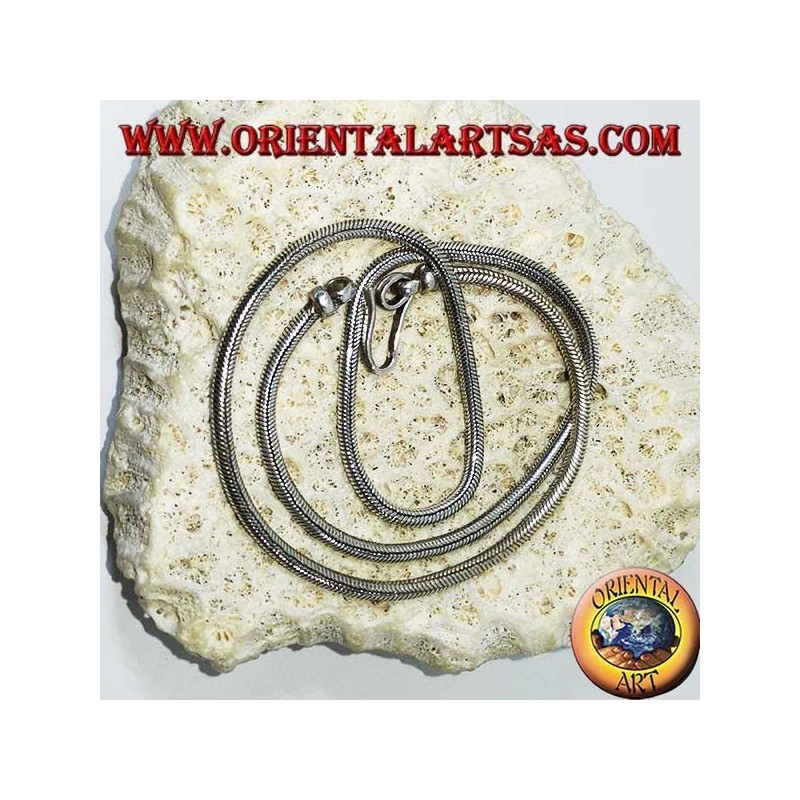 Silver necklace, Indian snake length 45 cm thickness mm. 2.8