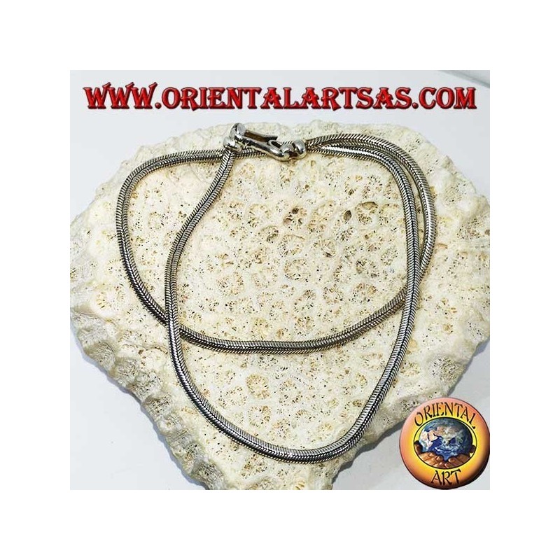 Collana in argento, snake indiano lunghezza da cm 45 spessore mm. 2,8
