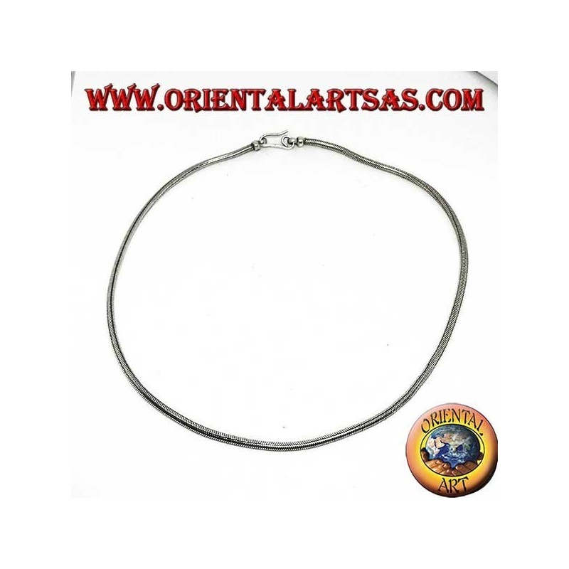 Silver necklace, Indian snake length 45 cm thickness mm. 2.8
