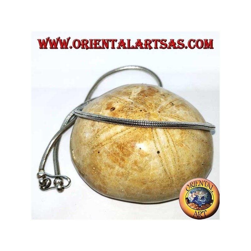 Silver necklace, Indian snake length 45 cm thickness mm. 2.8