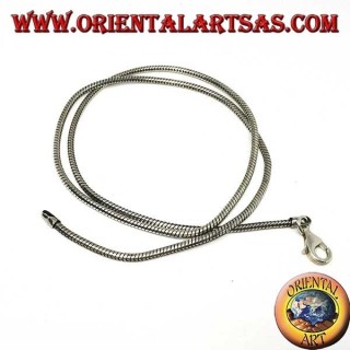 Collar de plata 925 ‰, longitud de serpiente cm.52 y espesor mm. 2.3