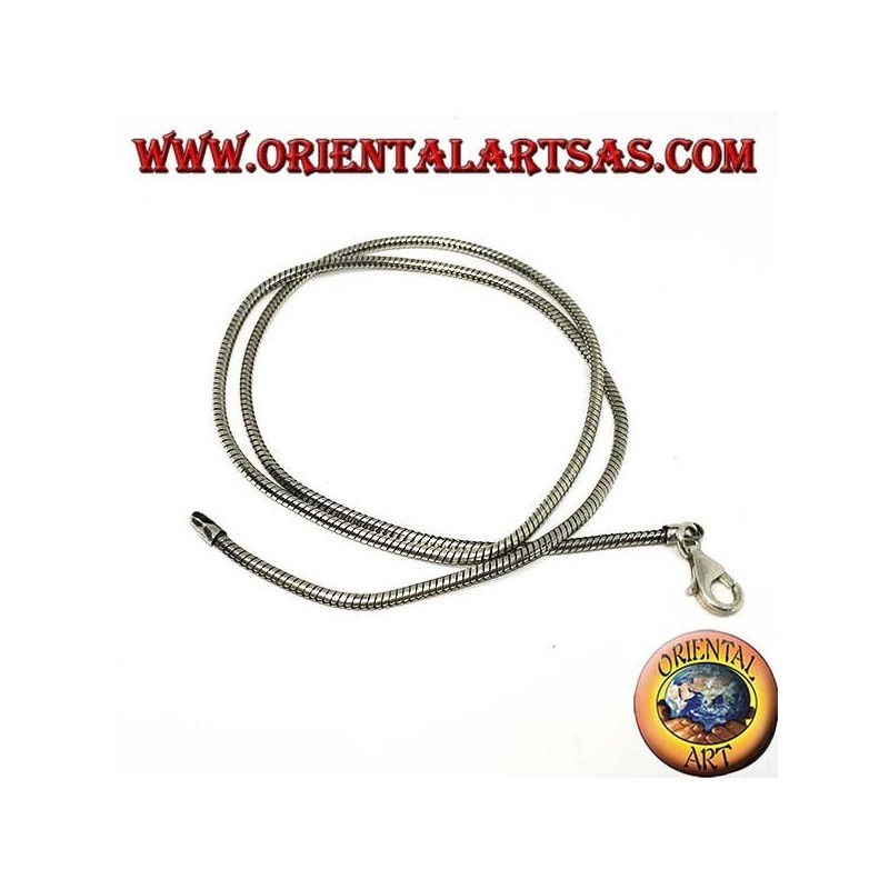 Collana in argento 925 ‰ , snake lunghezza cm.52  e  spessore  mm. 2,3