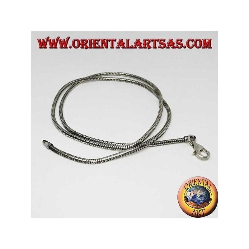 Collana in argento 925 ‰ , snake lunghezza cm.52  e  spessore  mm. 2,3
