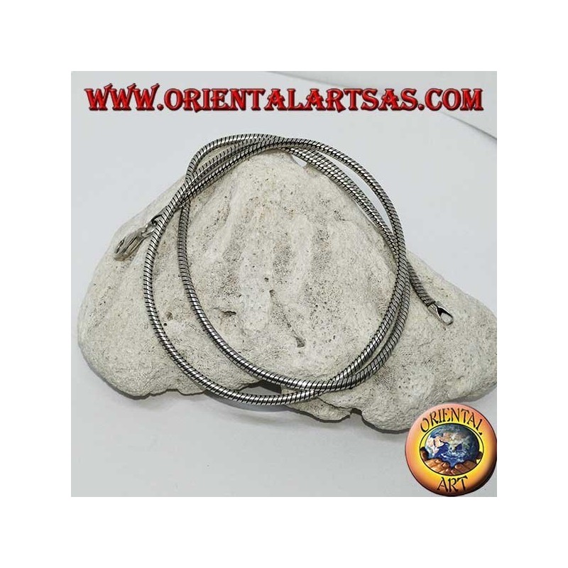 Collana in argento 925 ‰ , snake lunghezza cm.52  e  spessore  mm. 2,3