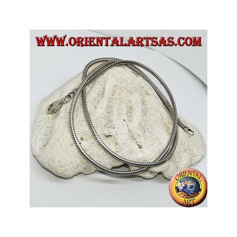 Collar de plata 925 ‰, longitud de serpiente cm.52 y espesor mm. 2.3