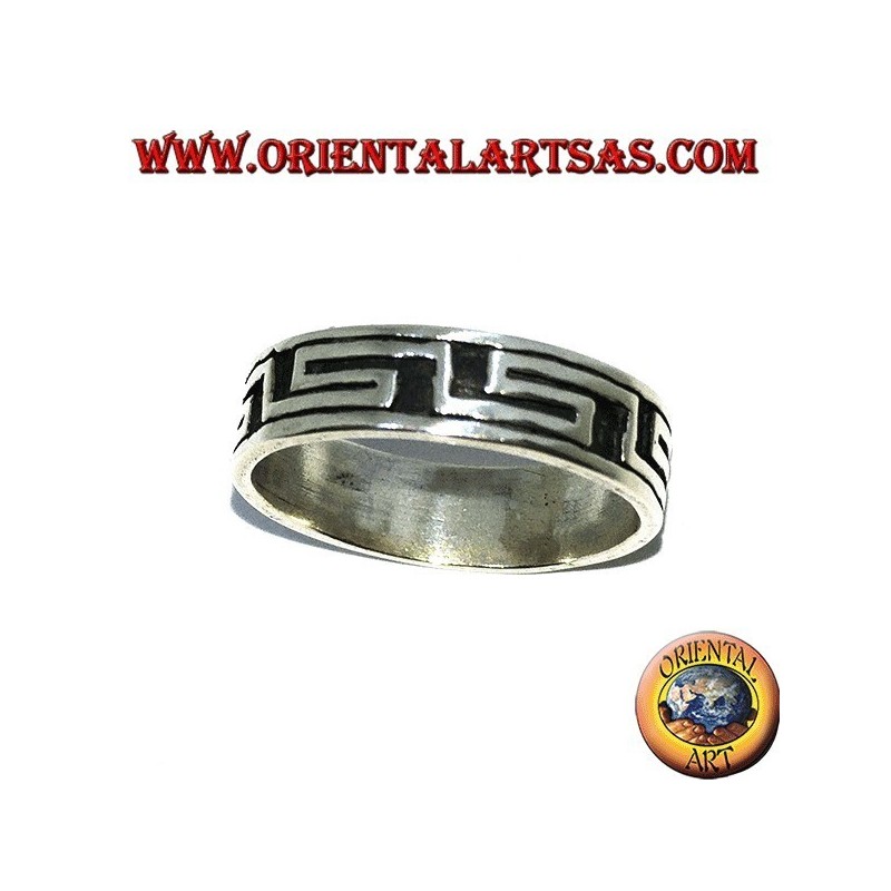 Anillo de plata con anillo de bajorrelieve griego
