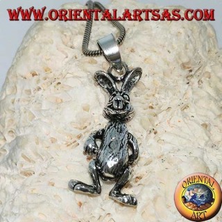 Silberanhänger der Hase bewegt seine Beine und Arme "Roger Rabbit"