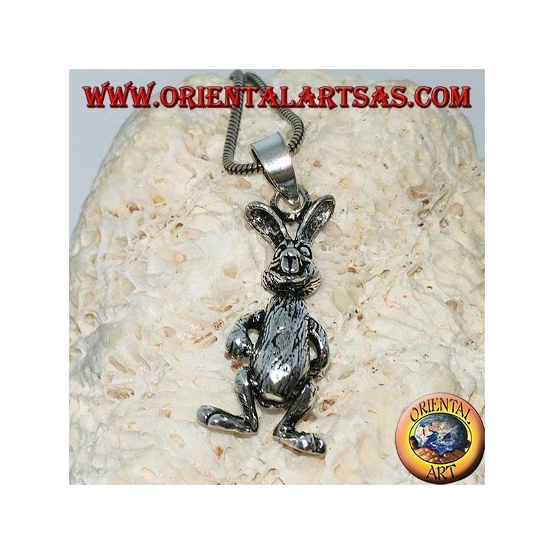 Silver pendant the rabbit moves his legs and arms "Roger Rabbit"
