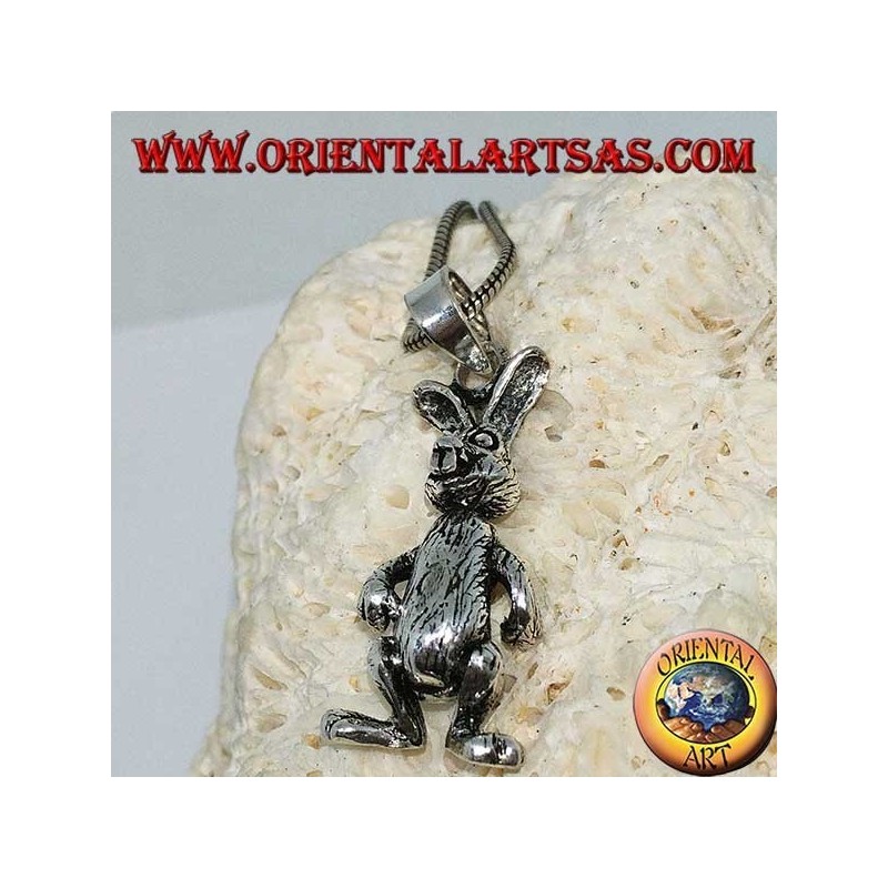 Pendentif en argent le lapin bouge les jambes et les bras "Roger Rabbit"